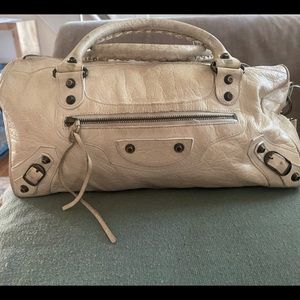 💯Balenciaga mini city bag, cream off-white